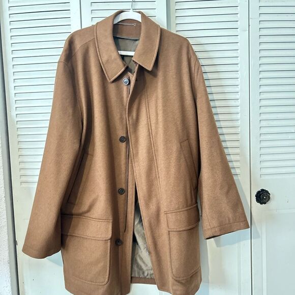 Schneiders shurwolle mit cashemere men's Brown Overcoat size 42 USA - Picture 2 of 12